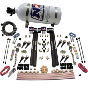 Picture of Nitrous Express SX2 Dual Stage-Gas-Rails 8 Nozzles Nitrous Kit 200-1200HP w-10lb Bottle