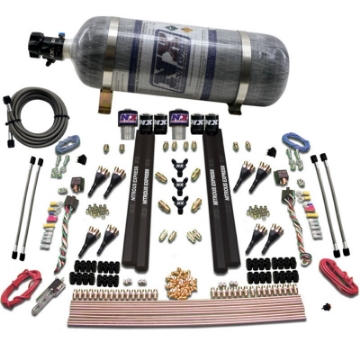 Picture of Nitrous Express SX2 Dual Stage-Gas-Rails 8 Nozzles Nitrous Kit 200-1200HP w-Composite Bottle