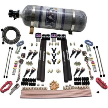 Picture of Nitrous Express SX2 Dual Stage-Gas-Rails 8 Nozzles Nitrous Kit 200-1200HP w-Composite Bottle