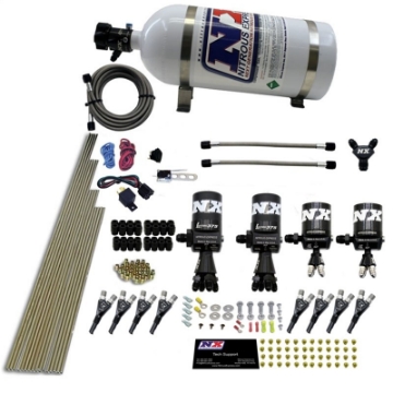 Picture of Nitrous Express 8 Cyl Shark Direct Port 4 Solenoids Nitrous Kit 200-600HP w-10lb Bottle