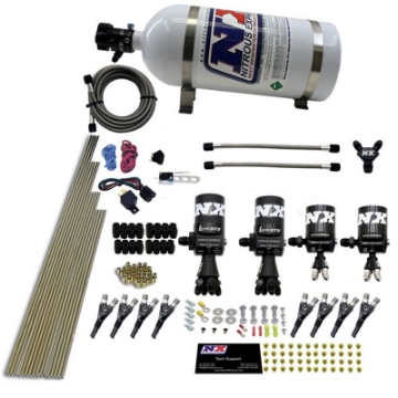 Picture of Nitrous Express 8 Cyl Shark Direct Port 4 Solenoids Nitrous Kit 200-600HP w-10lb Bottle