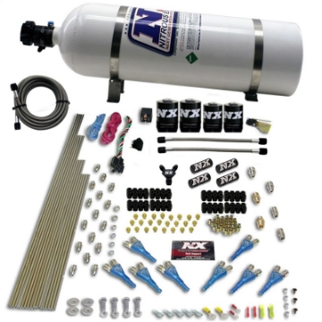 Picture of Nitrous Express 8 Cyl Shark Direct Port 4 Solenoids Nitrous Kit 200-600HP w-15lb Bottle
