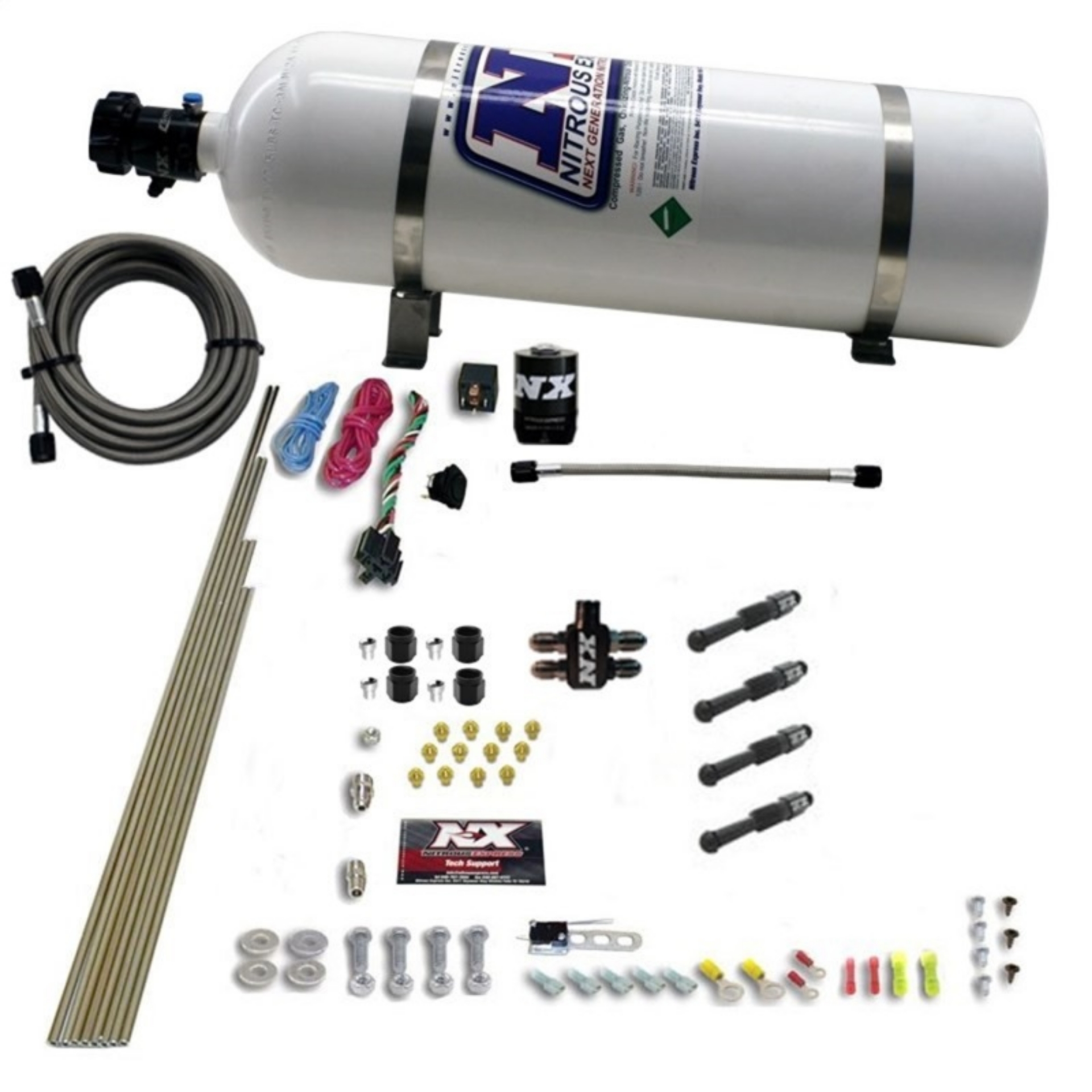 Picture of Nitrous Express Dry Direct Port Nitrous Kit 4 Cyl w-15lb Bottle
