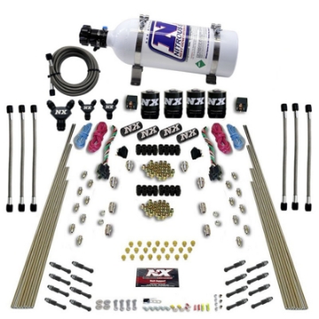 Picture of Nitrous Express 8 Cyl Dry Direct Port Dual Stage 4 Solenoids Nitrous Kit 200-600HP w-5lb Bottle