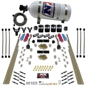 Picture of Nitrous Express 8 Cyl Dry Direct Port Dual Stage 4 Solenoids Nitrous Kit 200-600HP w-10lb Bottle