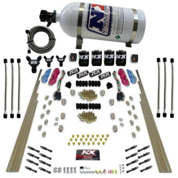 Picture of Nitrous Express 8 Cyl Dry Direct Port Dual Stage 4 Solenoids Nitrous Kit 200-600HP w-10lb Bottle