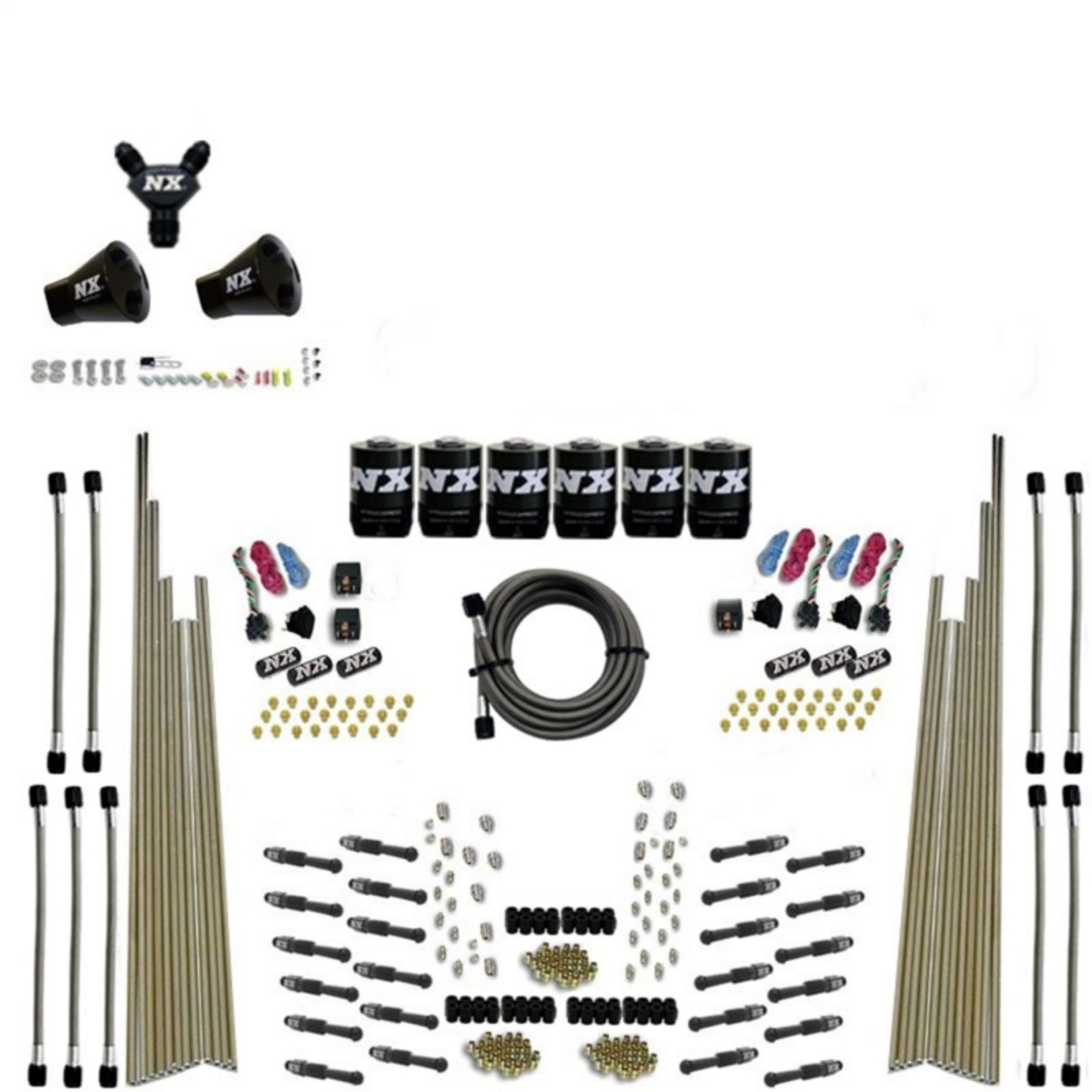 Picture of Nitrous Express 8 Cyl Dry Direct Port Three Stage 6 Solenoids Nitrous Kit 200-600HP w-o Bottle