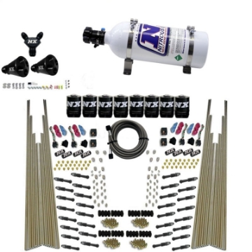 Picture of Nitrous Express 8 Cyl Dry Direct Port Four Stage 8 Solenoids Nitrous Kit 200-600HP w-5lb Bottle