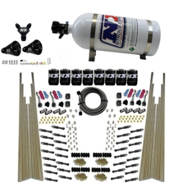 Picture of Nitrous Express 8 Cyl Dry Direct Port Four Stage 8 Solenoids Nitrous Kit 200-600HP w-10lb Bottle