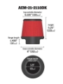 Picture of AEM 3-25 in DRY Flow Short Neck 5 in Element Filter