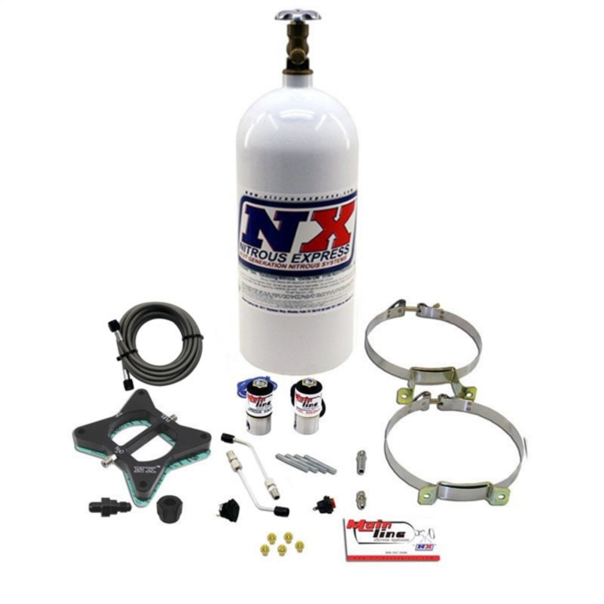 Picture of Nitrous Express 96-04 Ford Mustang GT 4-6L 2 Valve Mainline EFI Nitrous Kit w-10lb Bottle