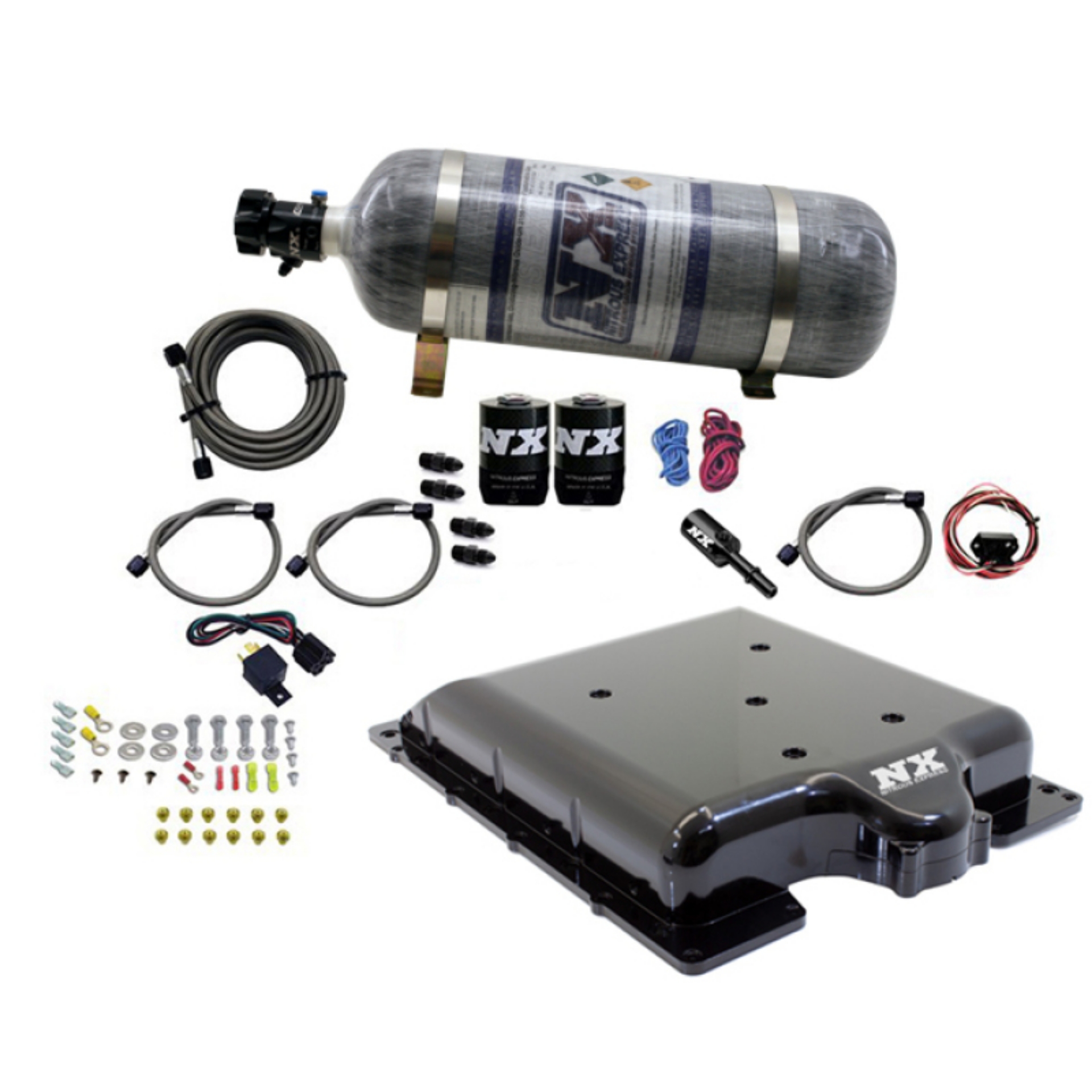 Picture of Nitrous Express Dodge Hellcat-Demon Supercharger Lid Nitrous Kit 100-400HP w-12lb Bottle