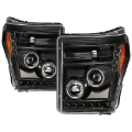 Picture of Spyder Ford Super Duty 11-16 Projector Headlights LED Halo DRL All Black PRO-YD-FS11-HL-BKV2