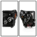 Picture of Spyder Ford Super Duty 11-16 Projector Headlights LED Halo DRL All Black PRO-YD-FS11-HL-BKV2