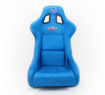 Picture of NRG FRP Bucket Seat ULTRA Edition - Large Blue Alcantara-Gold Glitter Back