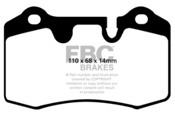 Picture of EBC 04-12 Aston Martin DB9 5-9 Yellowstuff Rear Brake Pads