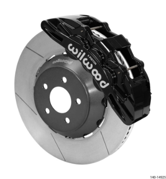 Picture of Wilwood 15-23 Ford Mustang SX6R Front Brake Kit 15in Lug Drive Rotor Slotted Black w- Lines