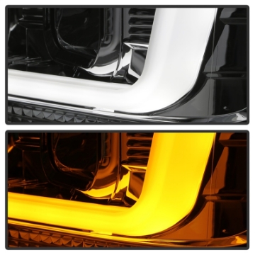 Picture of Spyder 08-10 Ford F-250 Ver 2 Proj Headlight - Switch Back Light Bar - Chrome - PRO-YD-FS08V2-SBLB-C