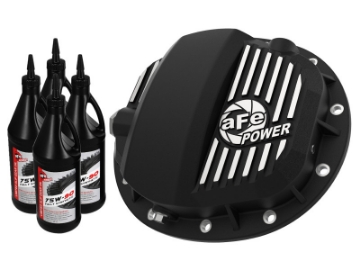Picture of aFe Pro Series GMCH 9-5 Rear Diff Cover Black w-Mach Fins & Gear Oil 19-20 GM Silverado-Sierra 1500