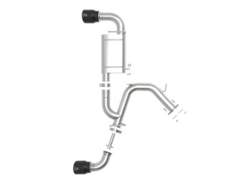 Picture of aFe Takeda Exhaust Axle-Back 19-20 Hyundai Veloster N 304SS Black Dual Tips Exhaust