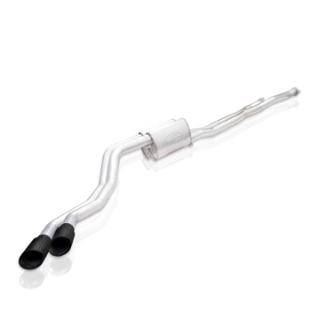 Picture of Stainless Works 2014+ Toyota Tundra 5-7L Redline Series Cat-Back Exhaust w-Black Tips