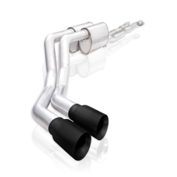 Picture of Stainless Works 2014+ Toyota Tundra 5-7L Redline Series Cat-Back Exhaust w-Black Tips