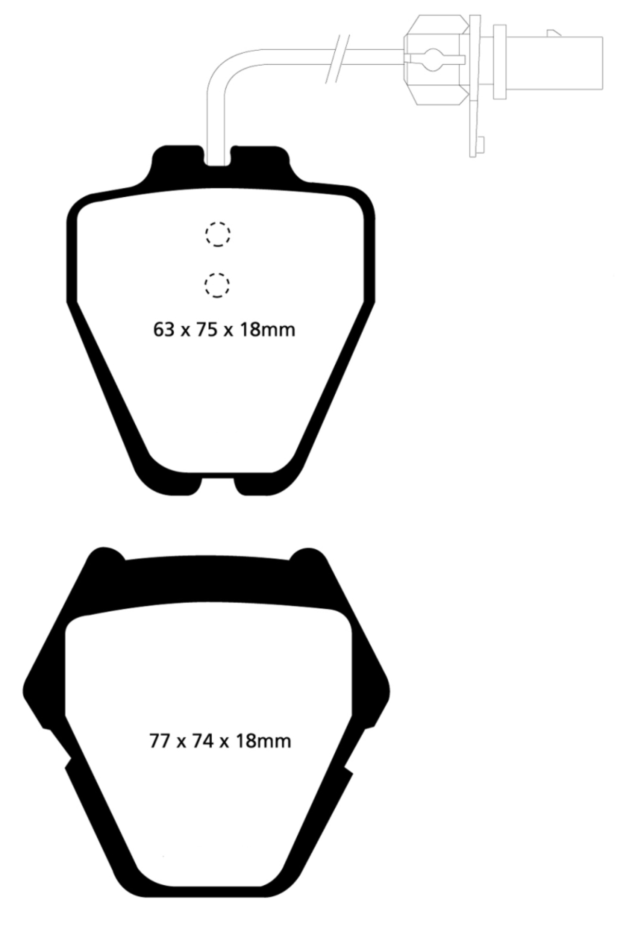 Picture of EBC 99-01 Audi A6 Quattro 2-7 Twin Turbo Sedan 8 Pad Set Ultimax2 Front Brake Pads