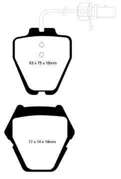 Picture of EBC 99-01 Audi A6 Quattro 2-7 Twin Turbo Sedan 8 Pad Set Ultimax2 Front Brake Pads