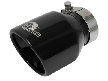 Picture of aFe MACH Force-Xp 409 SS Clamp-On Exhaust Tip 2-5in- Inlet - 4in- Outlet - 6in- L - Black