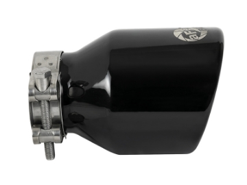 Picture of aFe MACH Force-Xp 409 SS Clamp-On Exhaust Tip 2-5in- Inlet - 4in- Outlet - 6in- L - Black