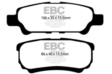 Picture of EBC 06-12 Dodge Caliber 2-4 Extra Duty Rear Brake Pads