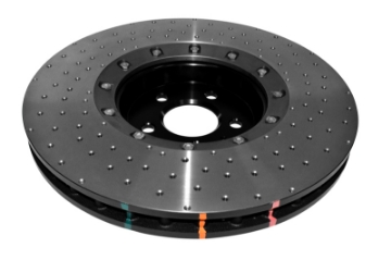 Picture of DBA 14-17 Audi A8 Quattro Front Slotted 5000 Series 2 Piece Rotor Assembled w- Black Hat Drill-Dimp