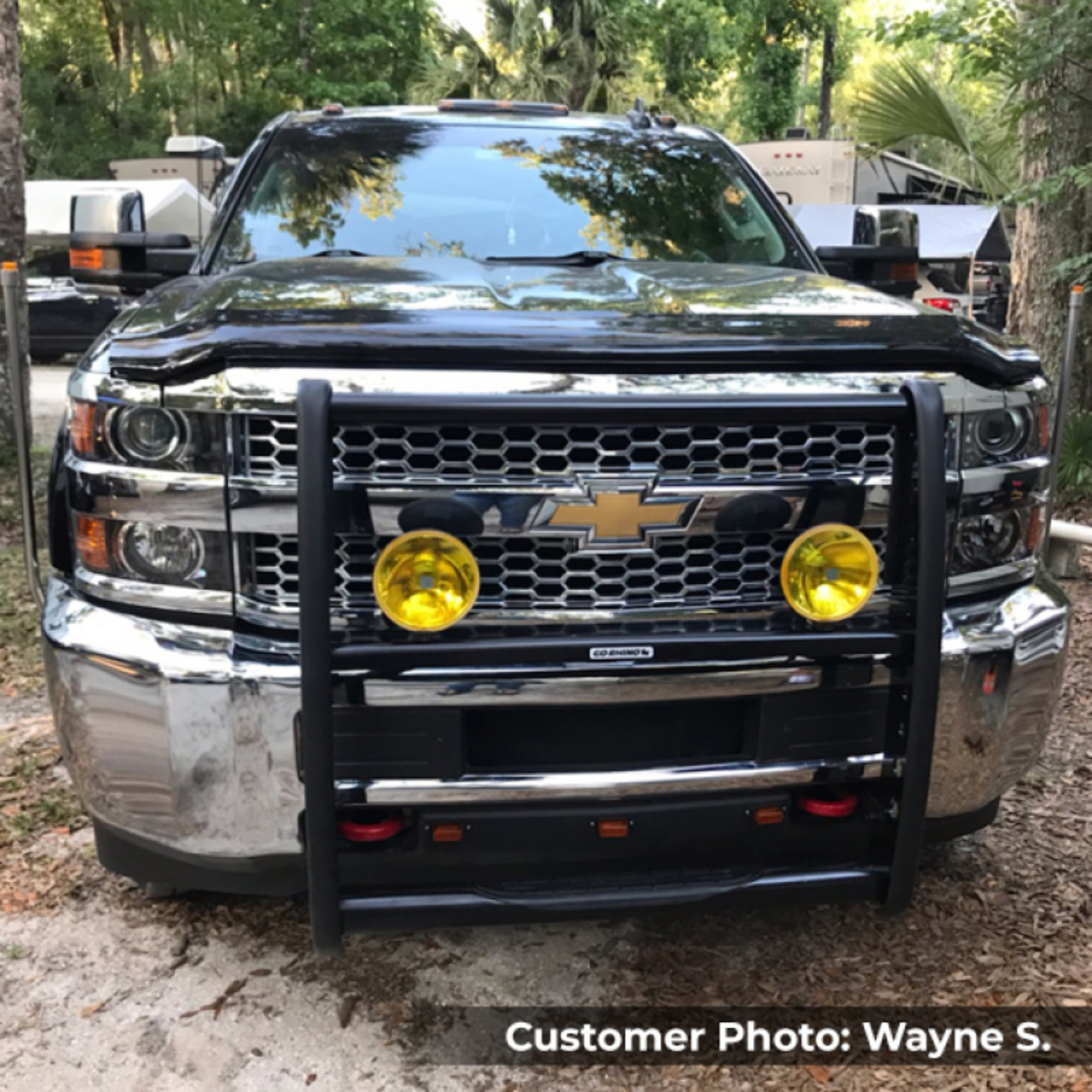 Picture of Go Rhino 15-19 Chevrolet Silv 2500HD-3500HD 3000 Series StepGuard - Black Center Grille Guard Only