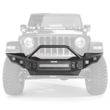 Picture of Go Rhino 07-20 Jeep Wrangler JL-JLU-JK-JKU-Gladiator JT Rockline Full Width Bumper w- Overrider