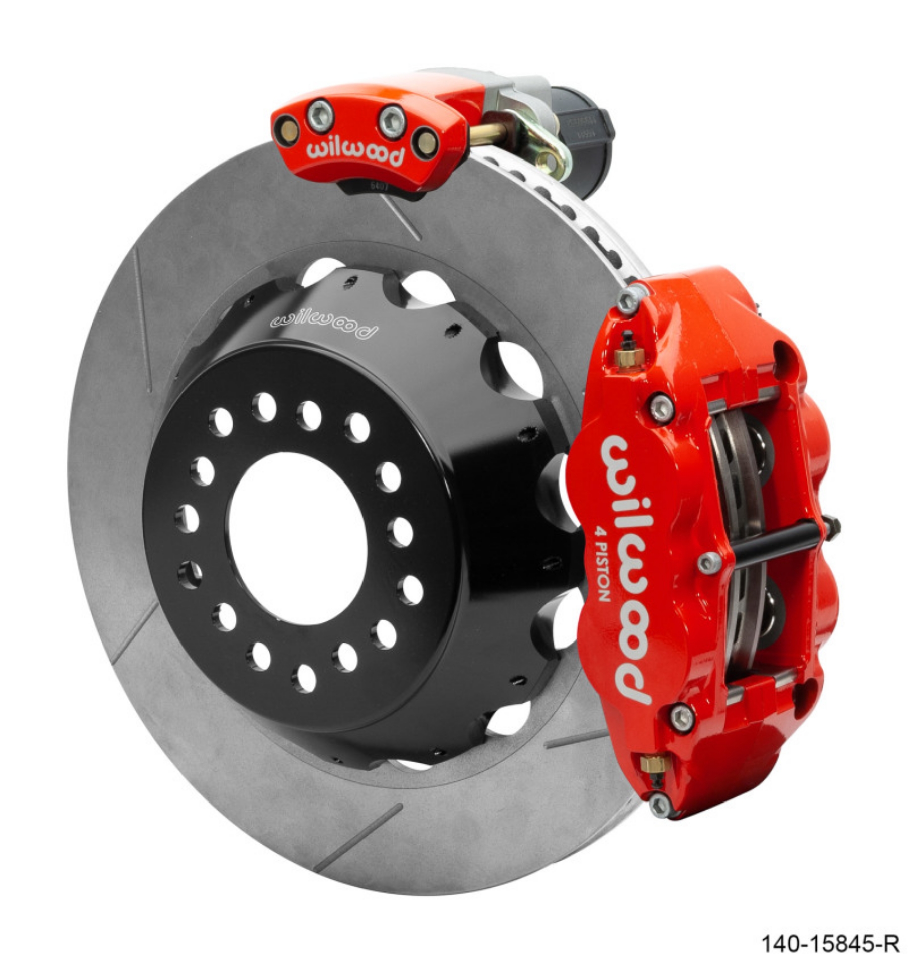 Picture of Wilwood Narrow Superlite 4R Rear P-Brk Kit 14-00in Rotor Big Ford New Style 2-50in Offset - Red