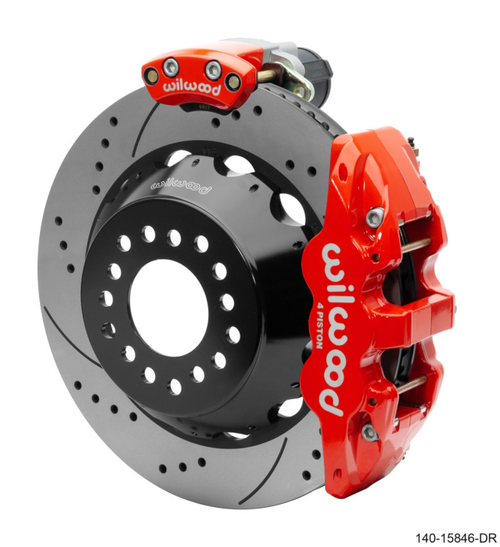 Picture of Wilwood Narrow Superlite 4R Rear P-Brk Kit AERO4 14in Rotor Big Ford New Style 2-5in Off - SRP Red