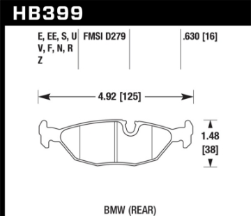 Picture of Hawk 84-4-91 BMW 325 E30 HT-10 Rear Race Pads NOT FOR STREET USE