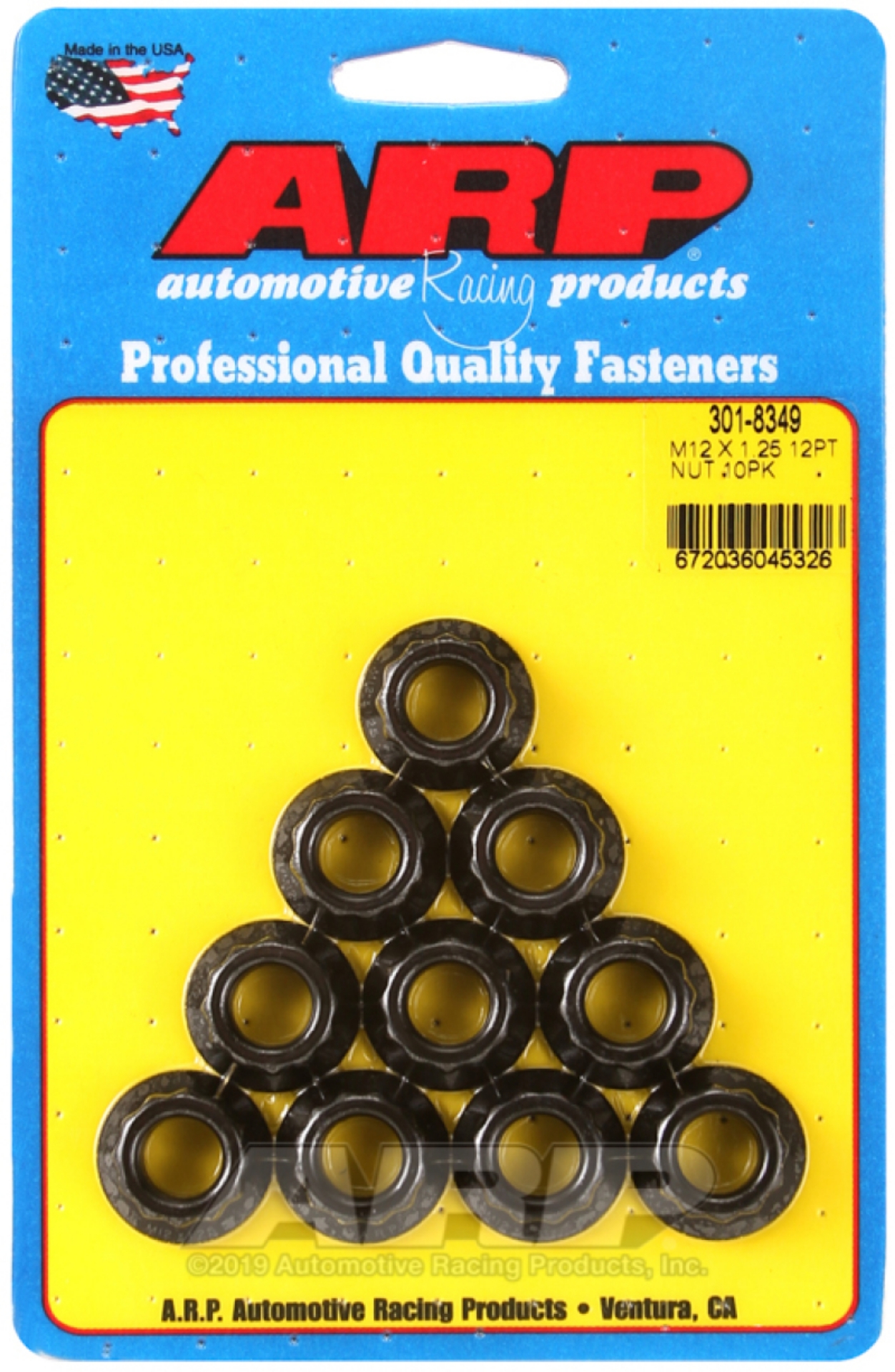 Picture of ARP M12 X 1-25 12pt nut kit 8740 Chrome Moly Pack of 10