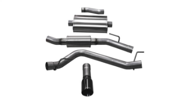 Picture of Corsa 2020-2025 Jeep Gladiator JT 3-0in Cat-Back Single Touring Side Exit w- 4-0in Black Tip
