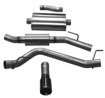 Picture of Corsa 2020-2025 Jeep Gladiator JT 3-0in Cat-Back Single Touring Side Exit w- 4-0in Black Tip