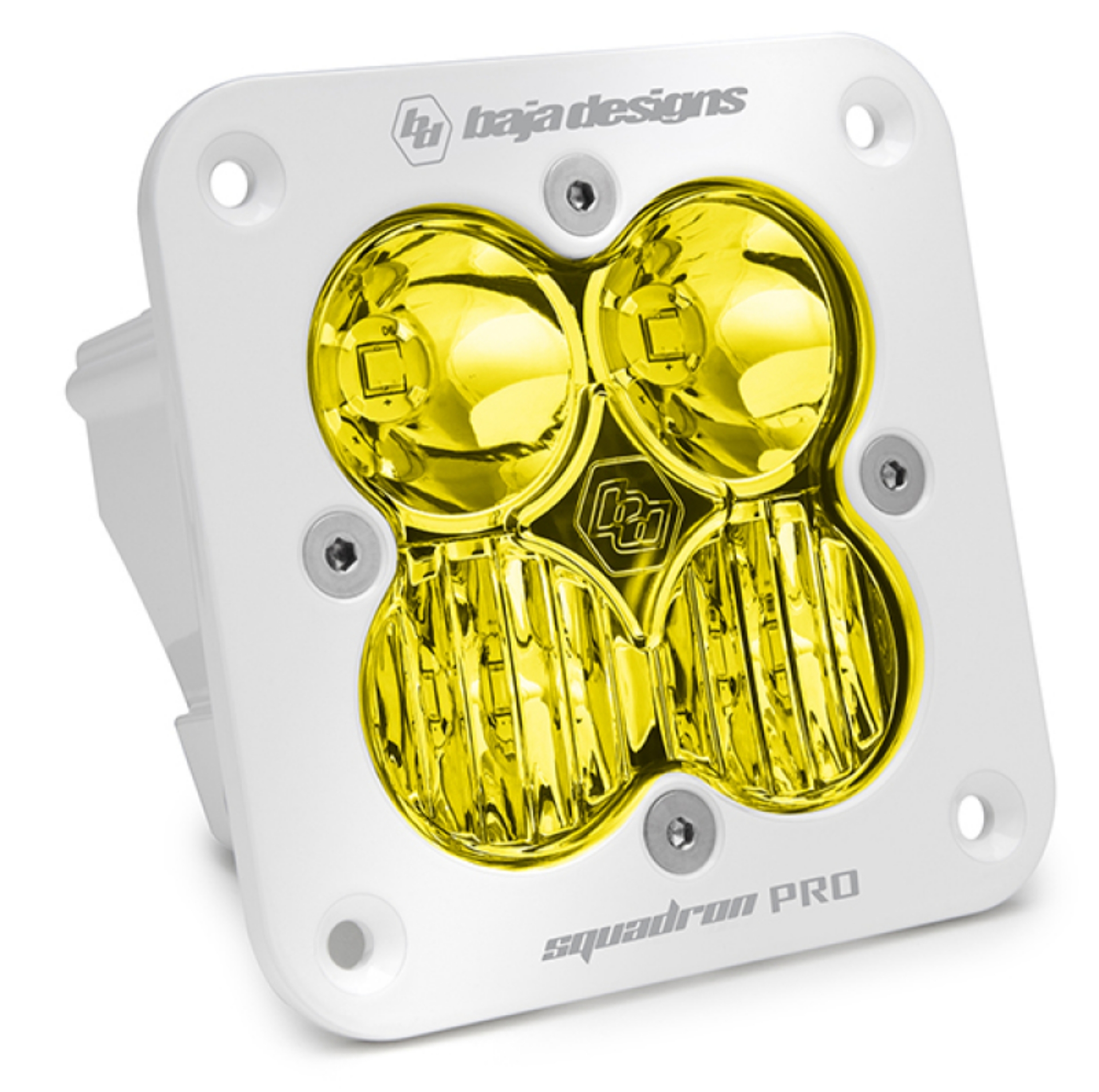 Picture of Baja Designs Flush Mount LED Light Pod White Amber Lens Driving-Combo Pattern Squadron Pro