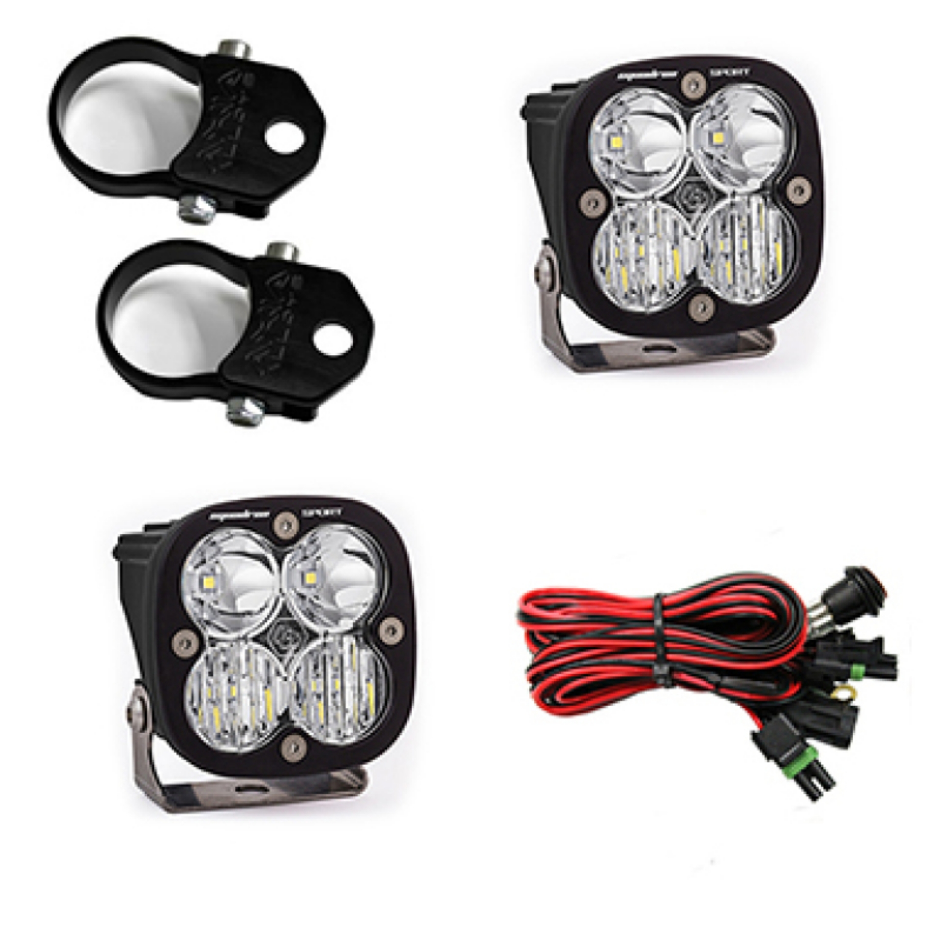 Picture of Baja Designs Squadron Sport Polaris LED Light Pods w- 1-75in Harness-Vertical Mounts Kit
