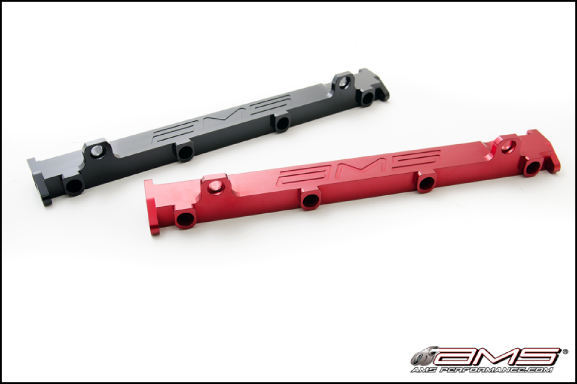 Picture of AMS Performance 03-07 Mitsubishi EVO VIII-IX CNC Machined Aluminum Fuel Rail - Black