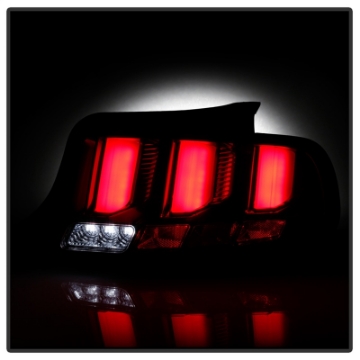 Picture of Spyder 10-12 Ford Mustang Red Light Bar LED Sequential Tail Lights - Blk ALT-YD-FM10-RBLED-BK