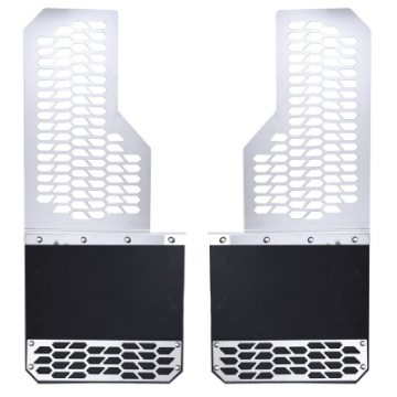 Picture of Putco 2020 Chevy Silv-Sierra HD Dually - Rear - Set of 2 Mud Skins - Brushed SS w- Hex Shield