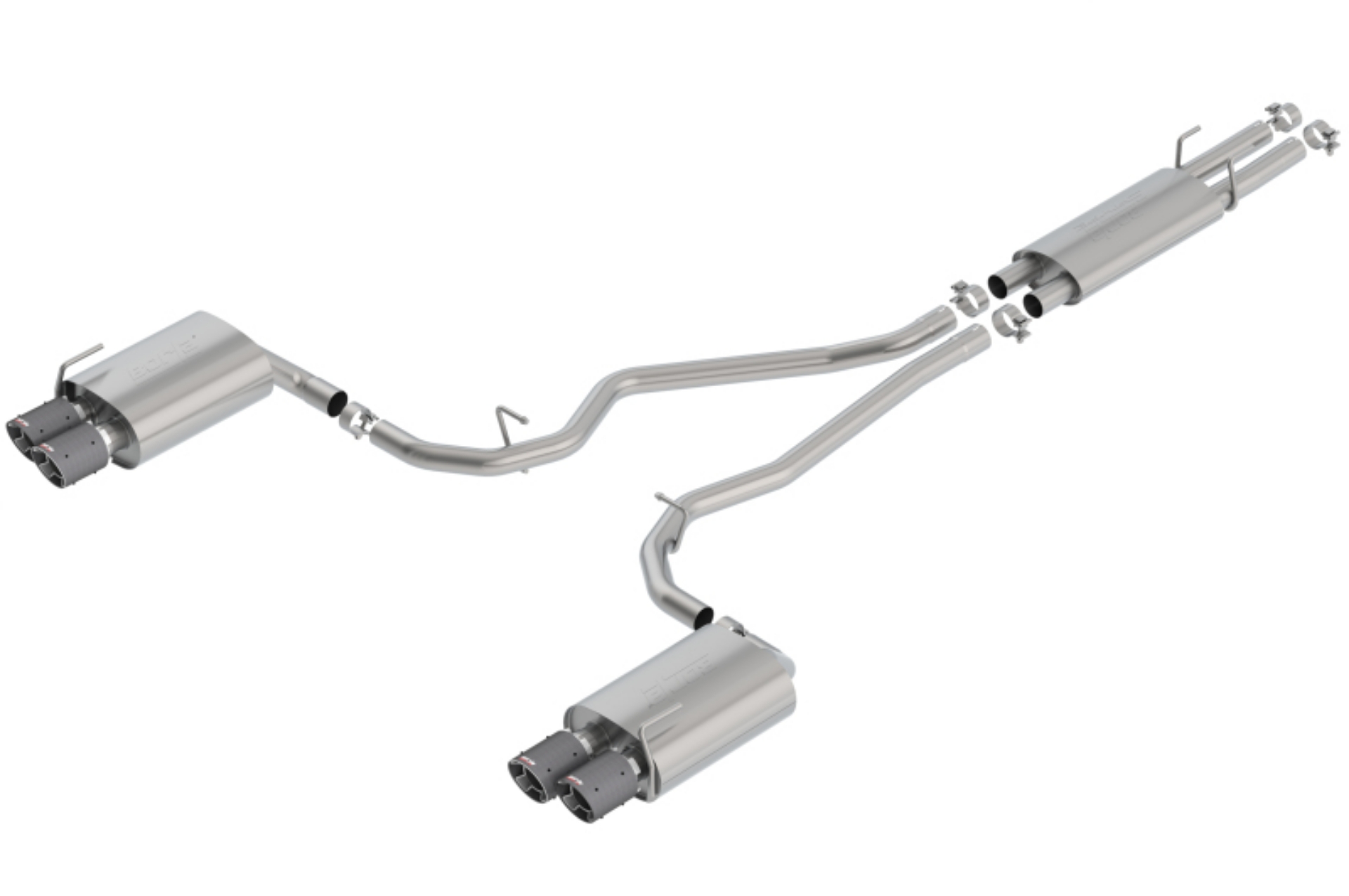 Picture of Borla 2020 Ford Explorer ST 3-0L V6 2-25in S-type Exhaust - Carbon Fiber Tips