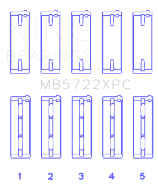 Picture of King Engine Bearings 2007+ Mitsubishi 4B11T EVO X Coated Performance Main Bearing Set - Size STDX
