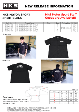 Picture of HKS MOTORSPORT BUTTON-UP SHIRT BLACK XL
