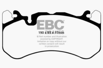 Picture of EBC 13-14 Audi RS7 4-0TT w-Cast Iron Rotors & Trapezoid Weights Yellowstuff Front Brake Pads