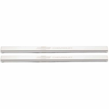 Picture of Putco 2019+ Chevrolet Silv LD Fits Double Cab and Regular Cab 2pc w- Bow Tie Etching SS Door Sills